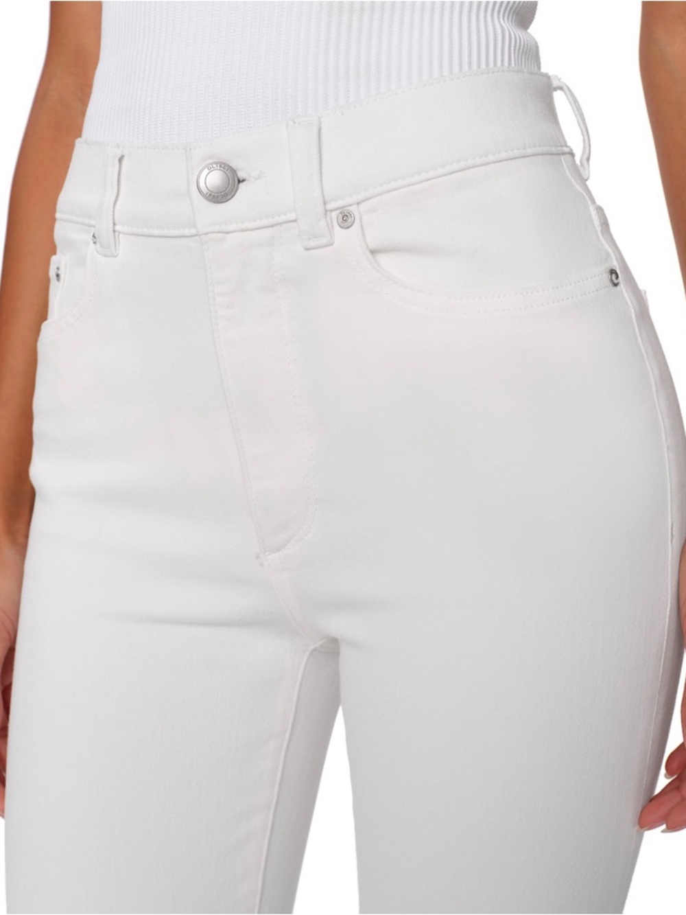 DL1961 Women's High-Rise White Ankle Jeans